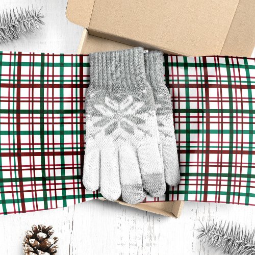 Classic Red Green Plaid Christmas Tissue Paper