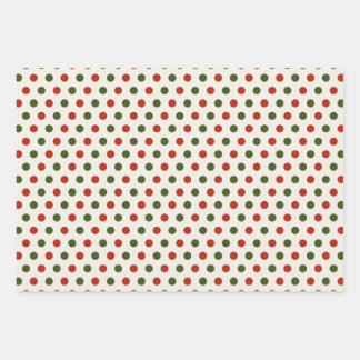 Classic Red & Green Polka Dot Christmas Wrapping P Paper Sheets