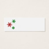 Classic Red Green Snowflake Holiday Gift Tags (Back)