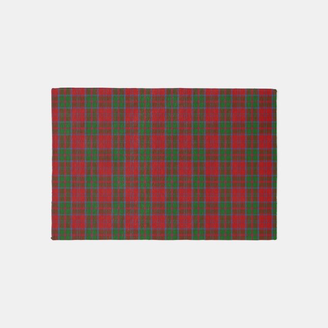 Classic Red Green Tartan Drummond Scottish Clan Rug (Front)