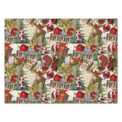 Classic Red  Green Victorian Christmas  Tissue Paper