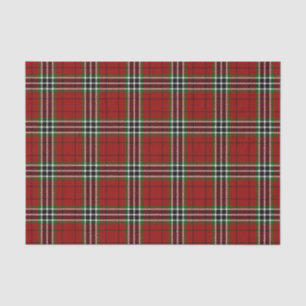 Classic red green white Christmas plaid pattern Tissue Paper