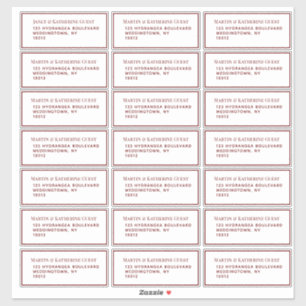 Classic Red Guest Mailing Labels 21 Per Sheet