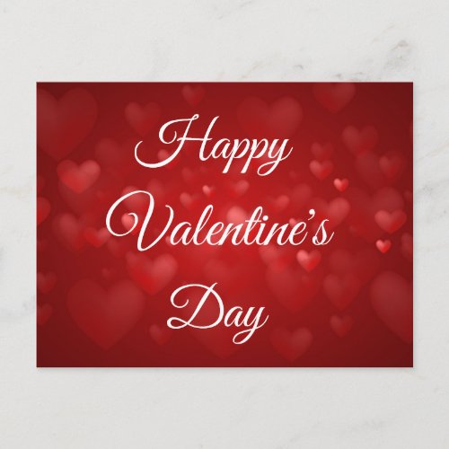 Classic Red Heart Happy Valentines Day Holiday Postcard