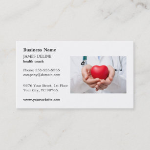 Heart Health Business Cards Zazzle Clic Red Heart Health Coach Business Card