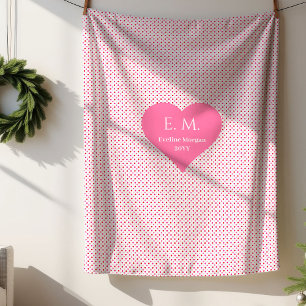 Classic Red Hearts Personalized Valentine Gift Sherpa Blanket