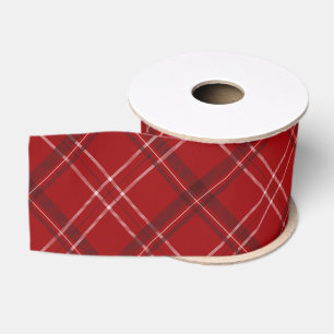 Classic red holiday plaid festive Christmas Grosgrain Ribbon