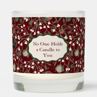 Classic Red Holiday Season Mistletoe Xmas Message Scented Candle