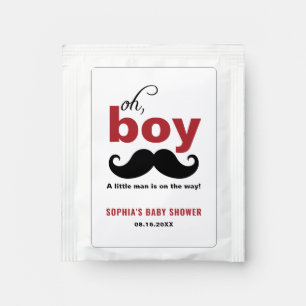 Classic Red It's a Boy Mustache Baby Shower Tea Bag Drink Mix