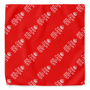 Classic Red KEEP CALM AND Your Text for Cool Gift Bandana
