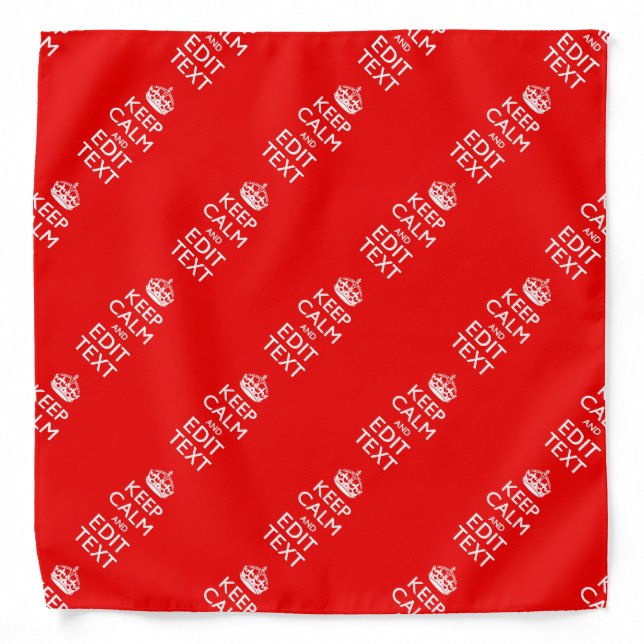 Classic Red KEEP CALM AND Your Text for Cool Gift Bandana (Front)