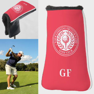 Classic Red Laurel Wreath Name Monogram Putter Golf Head Cover