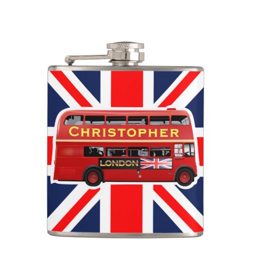Classic Red London Bus Flask