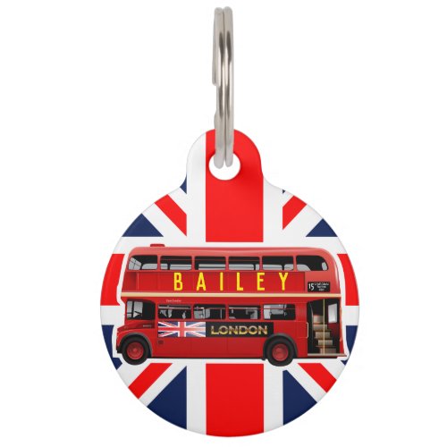 Classic Red London Bus Pet ID Tag
