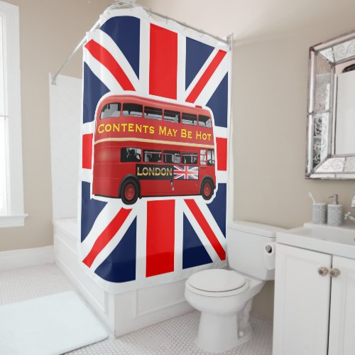Classic Red London Bus Shower Curtain
