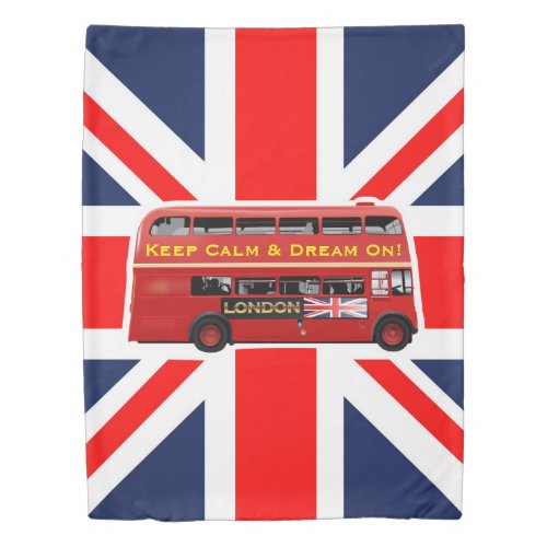 Classic Red London Bus Twin Size Duvet Cover