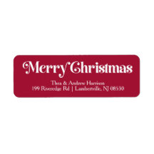 Classic Red Merry Christmas Return Address