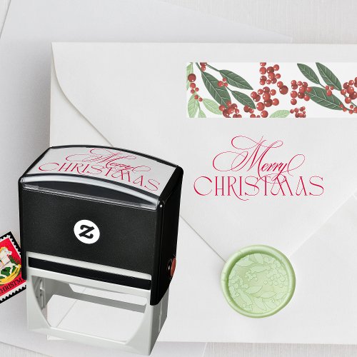 Classic Red Merry Christmas Self_inking Stamp