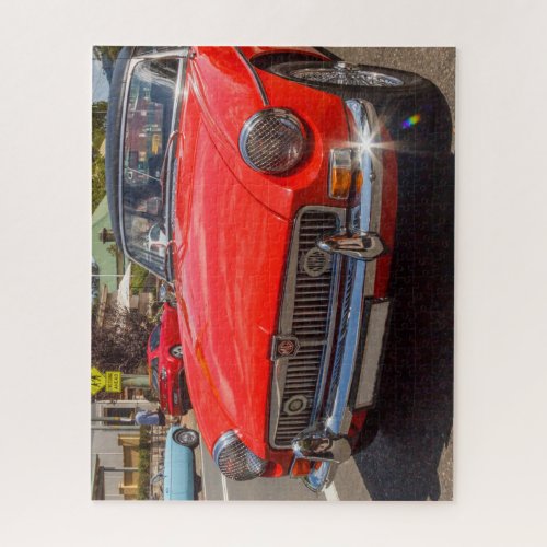 Classic red MGB roadster sports car Jigsaw Puzzle