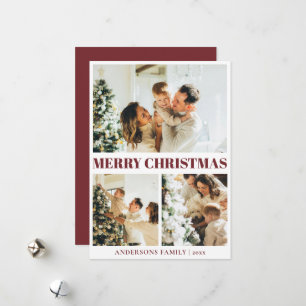 Classic Red Minimal Merry Christmas Holiday Card