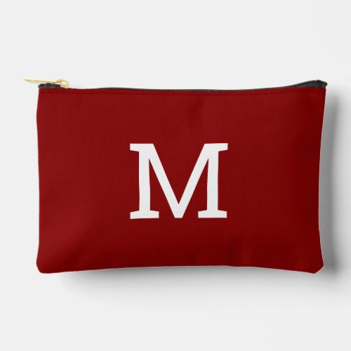 Classic Red Monogram Initial Accessory Makeup Bag