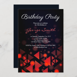 Classic Red Old School Birthday Party Invite