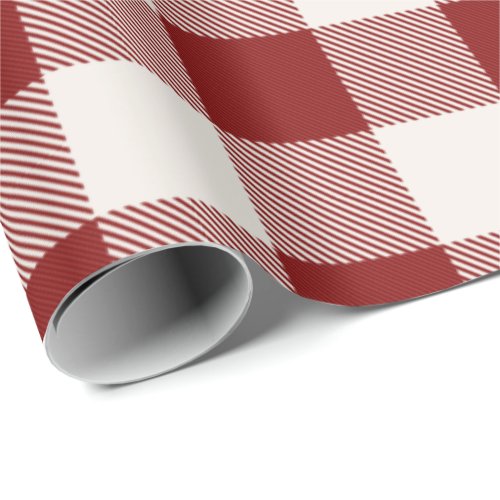 classic red on white or ANY color gingham plaid Wrapping Paper