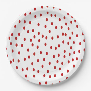 Classic Red on White Polka Dots Paper Plates