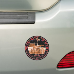 Classic Red Orange Logo Mars University Car Magnet
