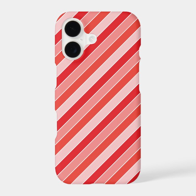 Classic Red Orange Pajama Stripes Pattern Case-Mate iPhone Case (Back)