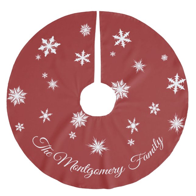 Classic Red Personalized Tree Skirt (Front)