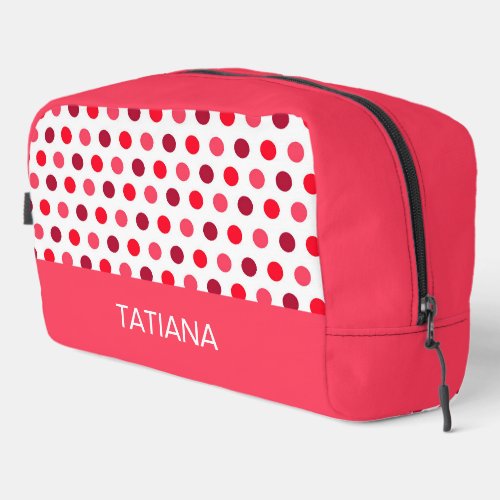 Classic Red Pink Polka Dots Pattern Dopp Kit