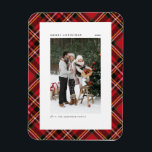 Classic Red Plaid Pattern Merry Christmas Photo Magnet<br><div class="desc">Bring a touch of holiday cheer to your home with our Customizable Photo Christmas Magnet! Perfect for displaying cherished memories, this magnet allows you to personalize it with your favorite festive photo, making it a unique addition to your holiday decor. An ideal gift for family and friends—create memorable keepsakes for...</div>
