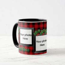 Classic red plaid personalize photo template