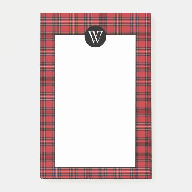 Classic red Plaid with Monogram Notes (Front)