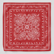 Classic Red Red  Bandana