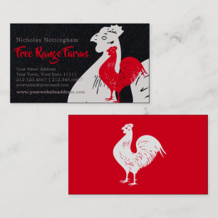Classic Red Rooster Poultry Farm or Restaurant Business Card