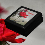 Classic Red Rose Beautiful Wooden Keepsake Gift Box<br><div class="desc">A beautiful classic red rose against a dreamy grey background on a photographic wooden keepsake gift box..  Personalize this beautiful and unique wooden keepsake box with her Name for a gift box to be tresured.

This image is original botanical photography by JLW_PHOTOGRAPHY.</div>