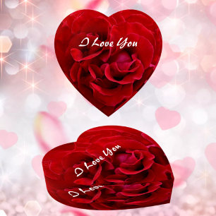 Classic Red Rose Floral Love Photographic Paperweight