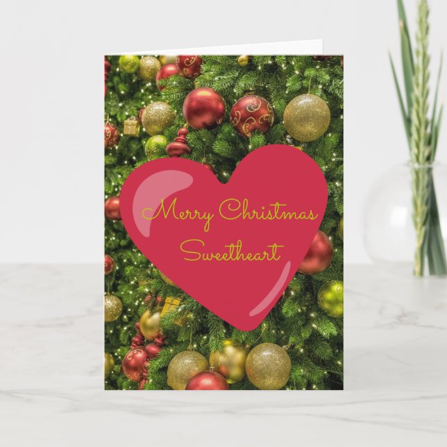 Classic Red Rose Sweetheart Christmas  Holiday Card (Front)