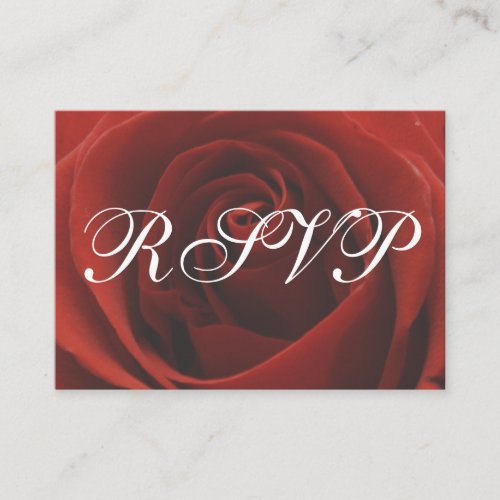 Classic Red Rose Wedding RSVP Response Card