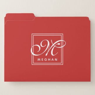 Classic Red Script Typography Monogram