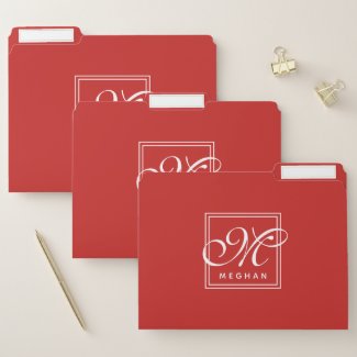 Classic Red Script Typography Monogram
