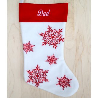 Classic Red Snowflakes Stocking | Pointed Snowflak