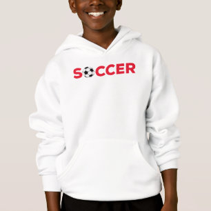 Classic Red Soccer Typography Bold Sports Fan Grap Hoodie