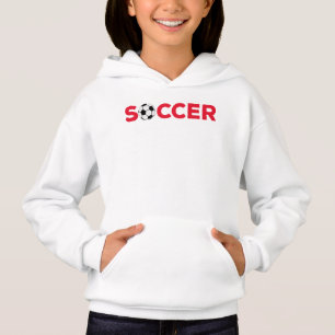 Classic Red Soccer Typography Bold Sports Fan Grap Hoodie