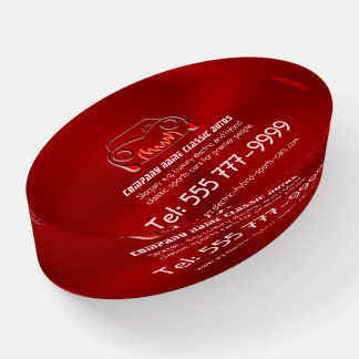 Classic Red Sports Auto on Crimson Metallic-look Paperweight