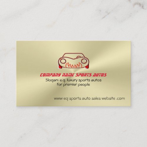 Classic Red Sports Car on gold_look Auto sales Business Card