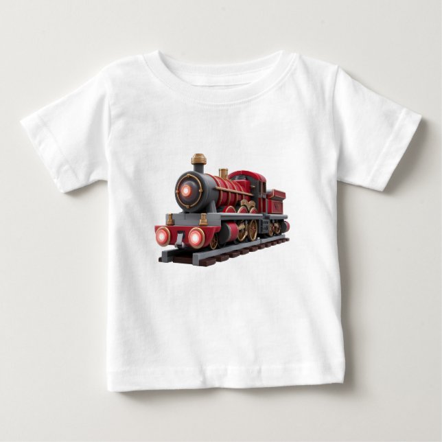 Classic Red Steam Train – Adventure Kids T-Shirt  (Front)
