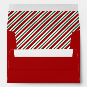 Classic Red Stripes Pattern Christmas Envelope